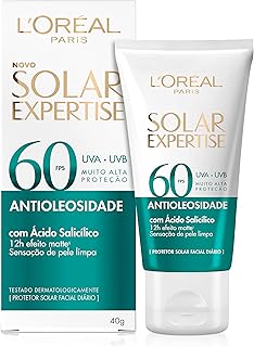 L'Oréal Paris Solar Expertise Protetor Solar Facial Antioleosidade FPS60 Efeito Matte com Ácido Salicílico