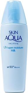 SKIN AQUA® Super Moisture Milk 40g - Protetor Solar Facial sem cor FPS50 com Ácido Hialurônico e Textura Leve