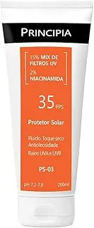 PRINCIPIA, Protetor Solar Corporal FPS 35, 15% Mix de Filtros UV + 2% Niacinamida PS-03 com 200ml