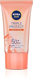 NIVEA SUN Protetor Solar Facial Tripla Proteção Loção Antiacne FPS 50